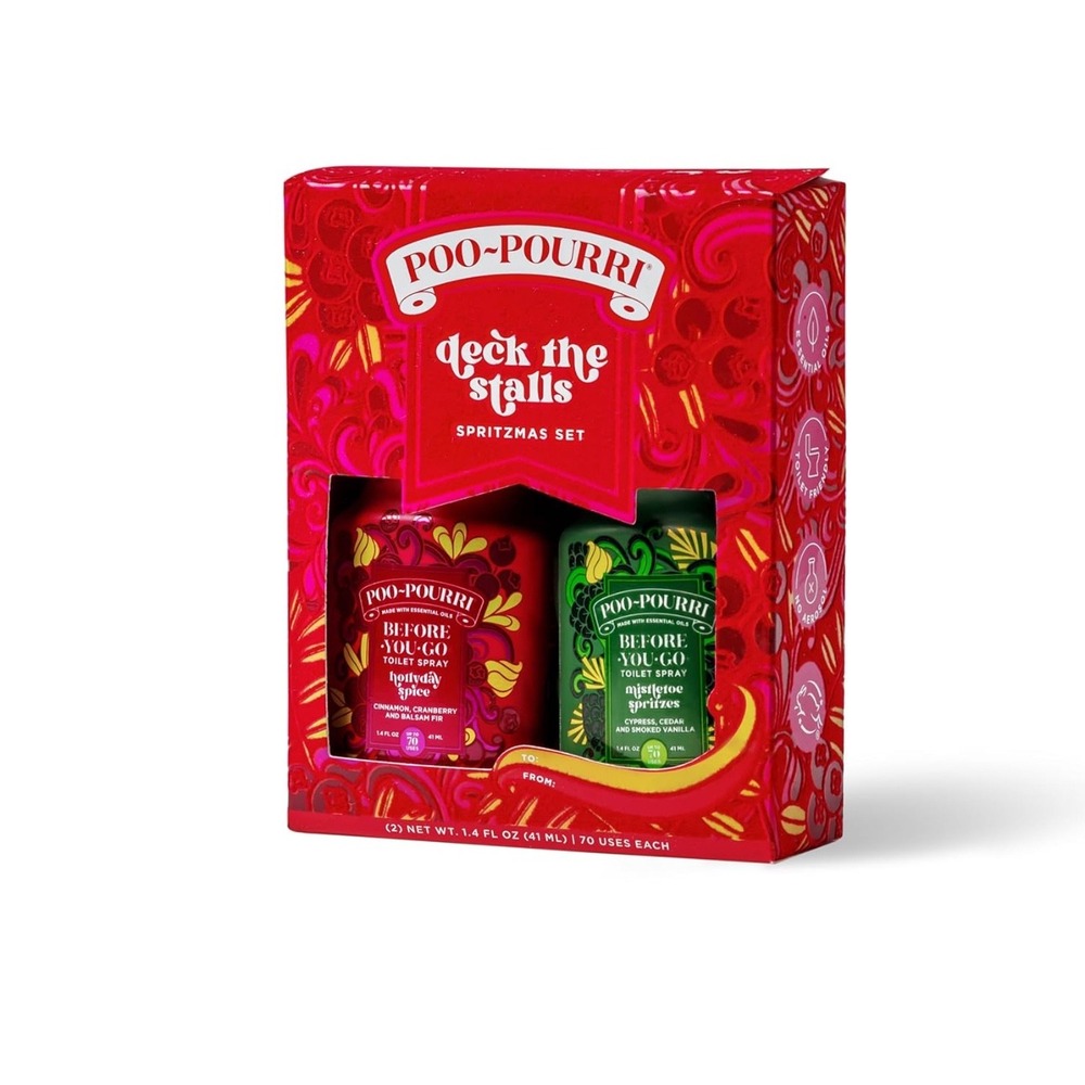 Poo-Pourri Deck the Stalls Spritzmas Set Hollyday Spice Mistletoe Spritzes 2pk